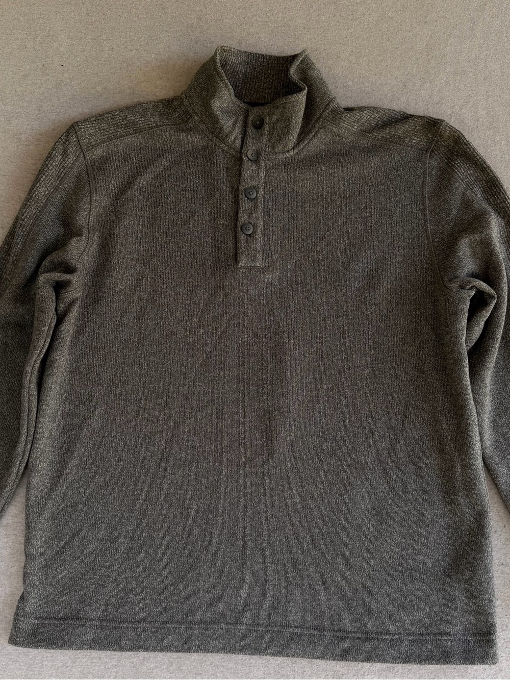 Van Heusen Gray Knit Mock Neck Pullover Sweater Soft Classic Long Sleeve Men's L